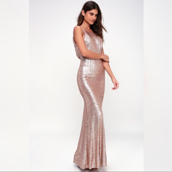 Champagne Sequin Maxi Dress - Picture 2 of 2
